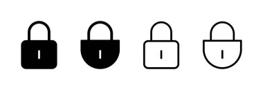 Simge vektör illüstrasyonunu kilitle. Asma kilit işareti ve sembol. Şifreleme simgesi. Güvenlik sembolü