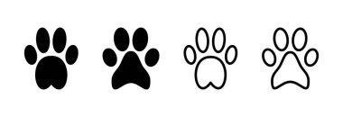 Paw simgesi vektör illüstrasyonu. Pençe izi ve sembol. köpek ya da kedi pençesi