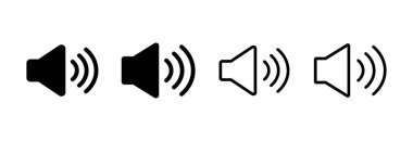 Sözcü simgesi vektör illüstrasyonu. Ses düzeyi ve sembol. Hoparlör ikonu. ses sembolü