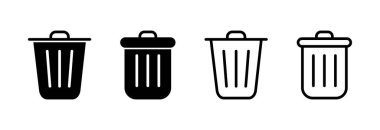 Çöp ikonu vektör illüstrasyonu. Çöp kutusu simgesi. İşareti ve sembolü sil.