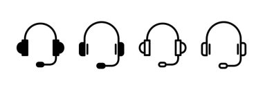 Kulaklık ikonu vektör illüstrasyonu. Kulaklık işareti ve sembol