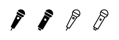 Mikrofon ikonu vektör çizimi. Karaoke işareti ve sembol