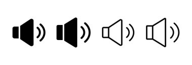 Sözcü simgesi vektör illüstrasyonu. Ses düzeyi ve sembol. Hoparlör ikonu. ses sembolü