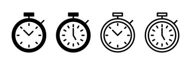 Kronometre ikon vektör illüstrasyonu. Zamanlayıcı işareti ve sembol. Geri sayım simgesi. Zaman Dönemi