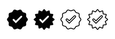 Doğrulanmış ikon vektör illüstrasyonu. Doğrulama işareti. onaylanmış işaret ve sembol