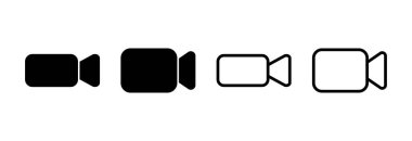 Video ikonu vektör illüstrasyonu. Video kamera işareti ve sembol. Film tabelası. Sinema