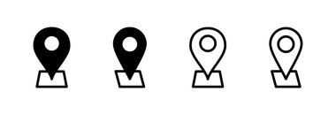 Adres simgesi vektör illüstrasyonu. Ev işareti ve sembol. nokta