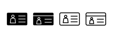 Lisans simgesi vektör illüstrasyonu. Kimlik kartı simgesi. Sürücü ehliyeti, personel kimlik kartı