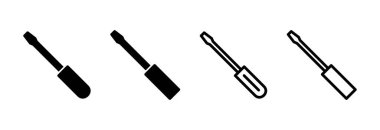 Tornavida ikonu vektör çizimi. araç işareti ve sembol