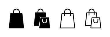 Alışveriş poşeti ikon vektör illüstrasyonu. Alışveriş işareti ve sembol