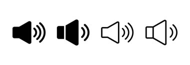 Sözcü simgesi vektör illüstrasyonu. Ses düzeyi ve sembol. Hoparlör ikonu. ses sembolü