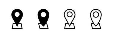 Adres simgesi vektör illüstrasyonu. Ev işareti ve sembol. nokta