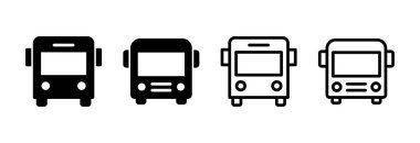 Otobüs simgesi vektör çizimi. Otobüs tabelası ve sembol. taşıma sembolü