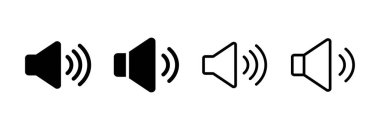 Sözcü simgesi vektör illüstrasyonu. Ses düzeyi ve sembol. Hoparlör ikonu. ses sembolü