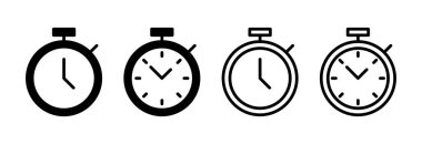 Kronometre ikon vektör illüstrasyonu. Zamanlayıcı işareti ve sembol. Geri sayım simgesi. Zaman Dönemi