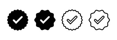 Doğrulanmış ikon vektör illüstrasyonu. Doğrulama işareti. onaylanmış işaret ve sembol