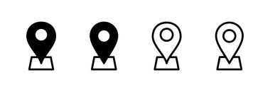 Adres simgesi vektör illüstrasyonu. Ev işareti ve sembol. nokta