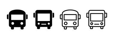 Otobüs simgesi vektör çizimi. Otobüs tabelası ve sembol. taşıma sembolü