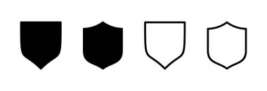 Kalkan simgesi vektör illüstrasyonu. Koruma ikonu. Güvenlik işareti ve sembol