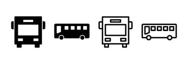 Otobüs simgesi vektör çizimi. Otobüs tabelası ve sembol. taşıma sembolü
