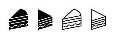 Kek simgesi vektör illüstrasyonu. Pasta işareti ve sembol. Doğum günü pastası simgesi