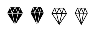Elmas ikon vektör illüstrasyonu. Elmas taşları işareti ve sembolü
