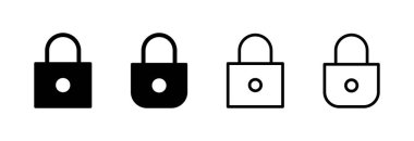 Simge vektör illüstrasyonunu kilitle. Asma kilit işareti ve sembol. Şifreleme simgesi. Güvenlik sembolü