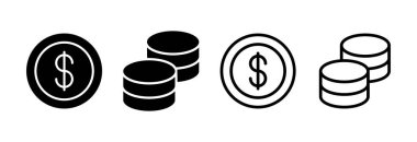 Para ikonu vektör illüstrasyonu. Para işareti ve sembol