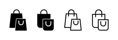 Alışveriş poşeti ikon vektör illüstrasyonu. Alışveriş işareti ve sembol