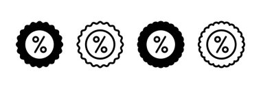 İndirimli ikon vektör illüstrasyonu. İndirim etiketi ve sembolü