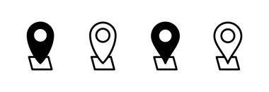 Adres simgesi vektör illüstrasyonu. Ev işareti ve sembol. nokta