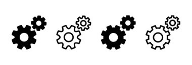 Simge vektör illüstrasyonu ayarlanıyor. İşaret ayarları ve sembol. Vites İşareti