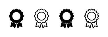 Rozet simgesi vektör çizimi. Ödül ikon vektörü. İşaret ve sembollere ulaşın. Damga