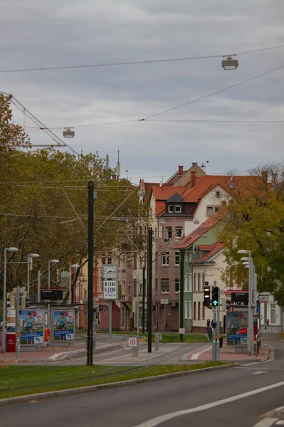 Freiburg Breisgau Tyskland 2012 Tomma Europeiska Gatan Den Molniga Höstdagen — Stockfoto