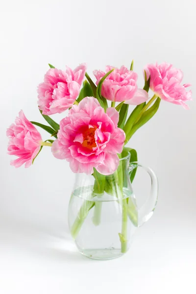 Bir cam kavanoza Pembe Laleler