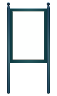 Beyaz arkaplanda boş çerçeveli boş pankart. vektör illüstrasyonu