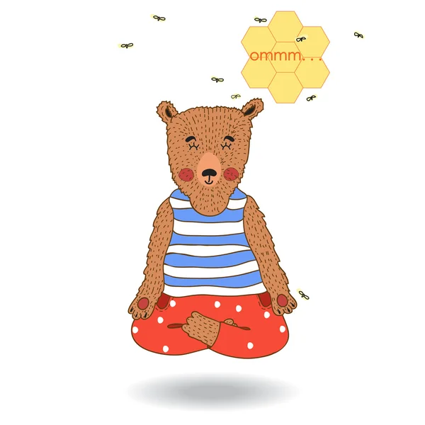 Urso de ioga dos desenhos animados —  Vetores de Stock