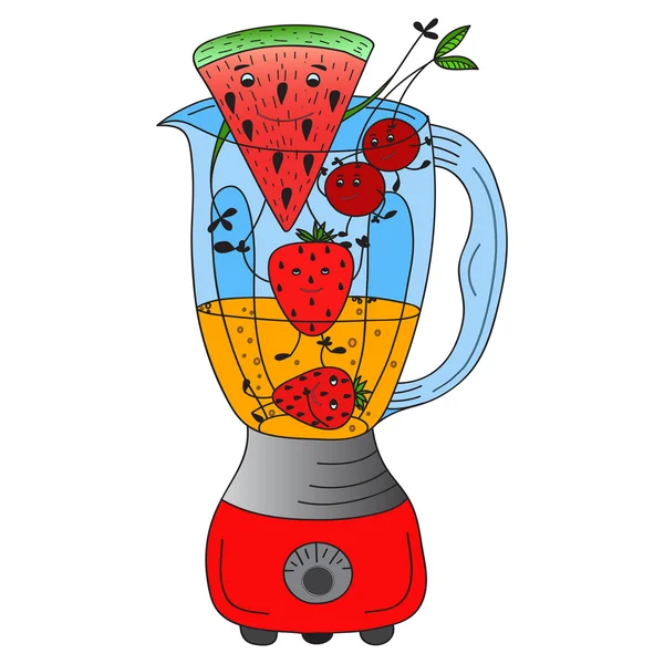 Recette smoothie fraise — Image vectorielle
