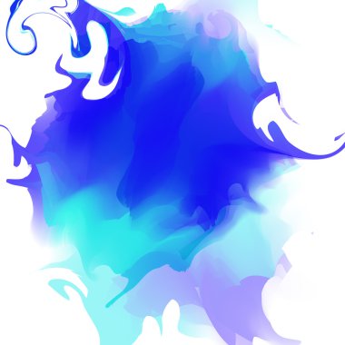 Parlak su sıçramaları ve sıçramaları. Vektör suluboya