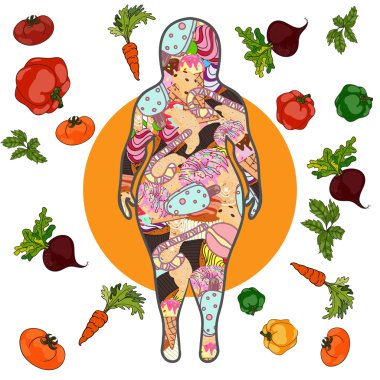 Şişko kadın tatlılar, vektör