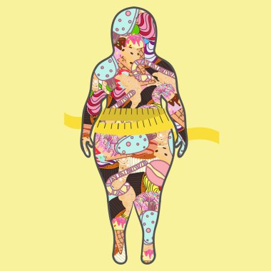 Şişman kavramı, vektör çizim