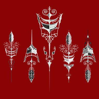 Kırmızı vintage okları kümesi