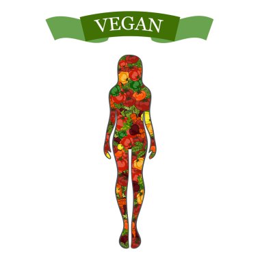 İnce kadın silueti, vegan