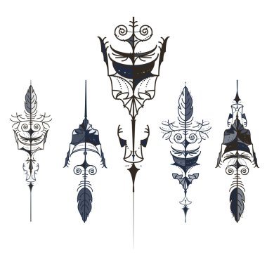 Farklı vintage okları kümesi