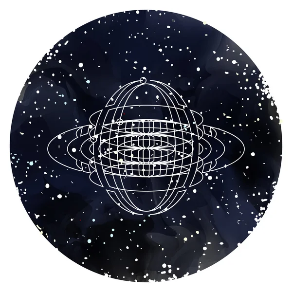 Céu estrelado com elemento geométrico — Vetor de Stock