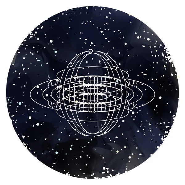 Yıldızlı gökyüzü ile geometrik öğesi