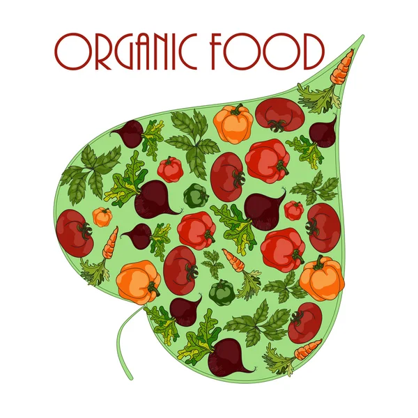 Sebze ile organik yeşil yaprak