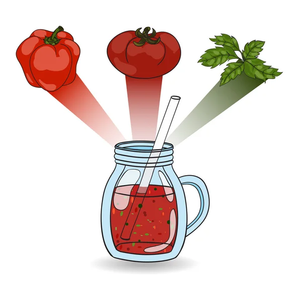 Recette de smoothies aux légumes, mode de vie sain — Image vectorielle