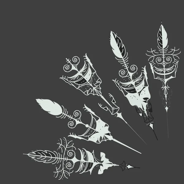 Beyaz vintage ok kümesi