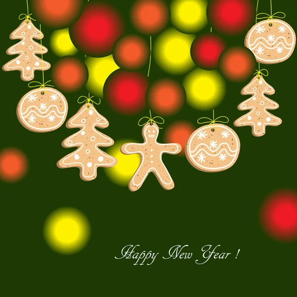 Illustration d'un pain d'épice de Noël — Image vectorielle